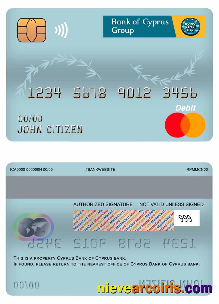 Cyprus Bank of Cyprus bank master debit card